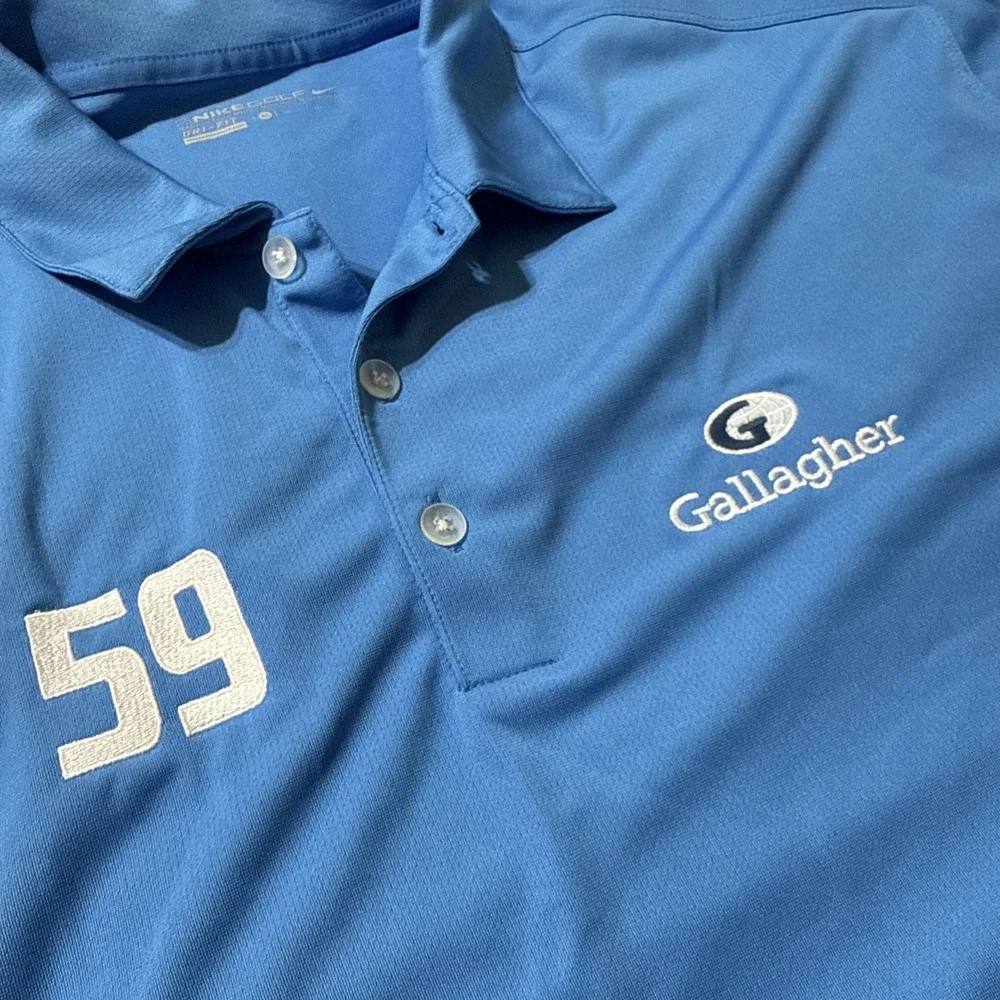 NWT Nike Golf Dri-FIT Polo Shirt Blue Gallagher / Carlin Motorsport Size XL - Picture 3 of 9